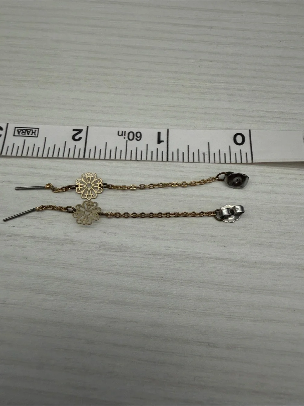Gold Floral Chain Drop Earrings for Women